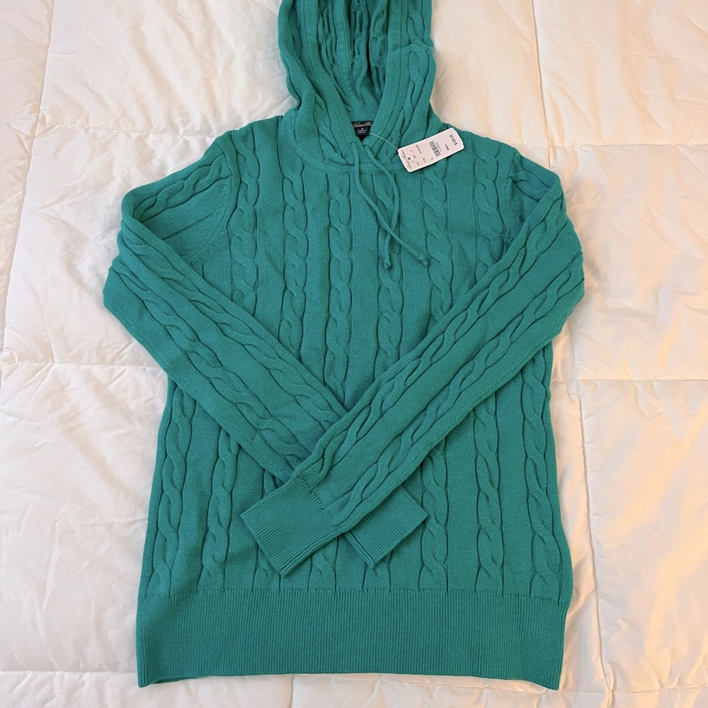 NWT Womens brooks brothers cable knit hoodie